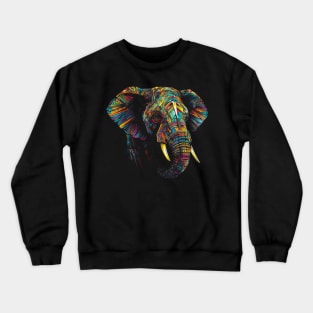 Elephant Animal Colourful Zoo Art Elephant Crewneck Sweatshirt